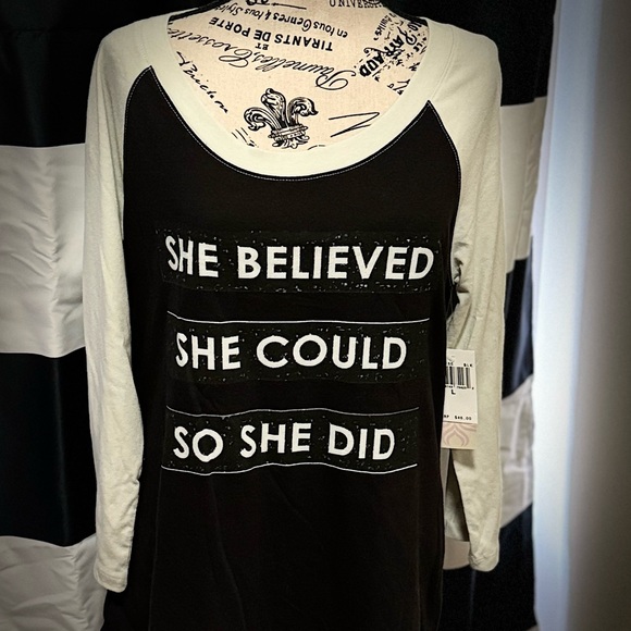 Ladies Shirt, Size: Large Brand: PL Movement by Pink Lotus, NEW WITH TAGS - Picture 3 of 7